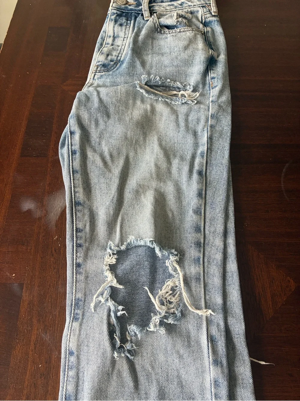 PACSUN women’s 24 distressed jeans & shorts Lot of 3 pairs Denim Light Wash